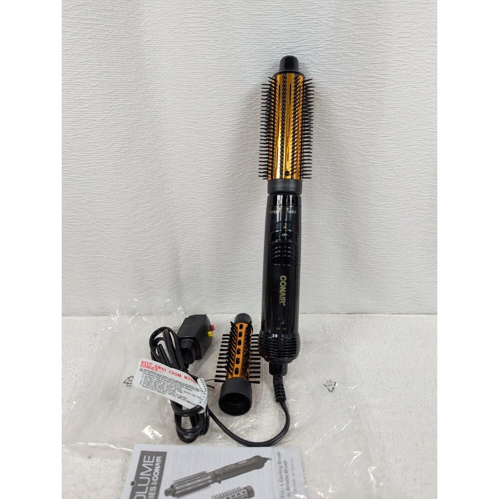 Conair - 2-in-1 Hot Air Curling Combo - Includes 1.5" Curl Brush and 1 Inch Alum